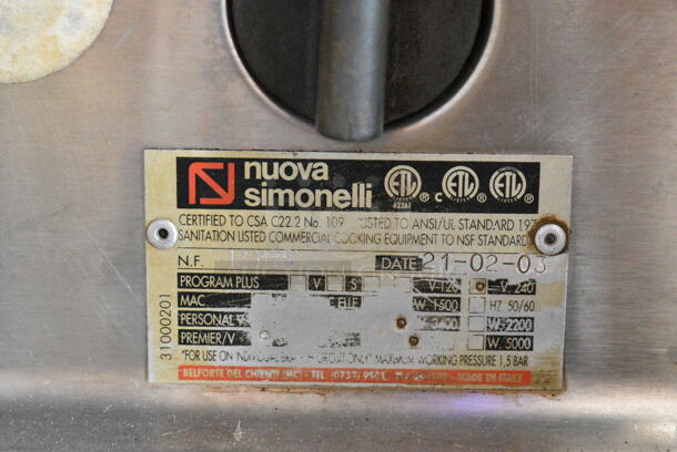 2021 Nuova Simonelli Stainless Steel Commercial Countertop 2 Group Espresso Machine w/ Portafilter and 2 Steam Wands. 240 Volts, 1 Phase.  - Image 7 of 7