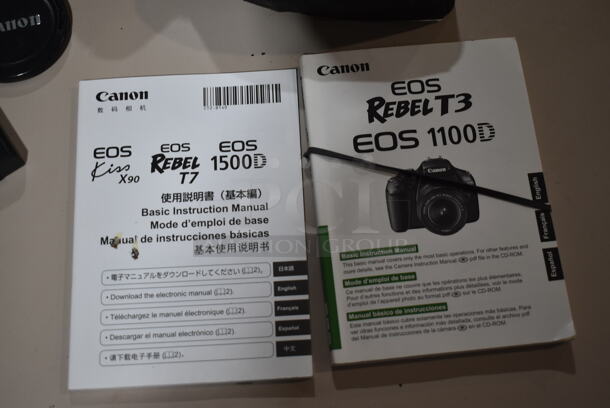2 Canon Rebel T3 Digital Cameras w/ Lens and Strap. Comes w/ 3 Battery, 1 Charger, 2 Lens Caps. 2 Times Your Bid! - Image 3 of 12