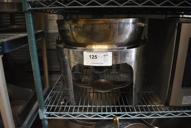 6 Metal Chafing Dishes w/ Lids. No Drop Ins. 18x17x19. 6 Times Your Bid! - Image 4 of 4