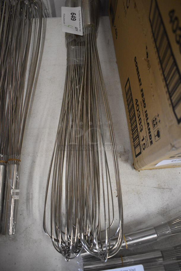 4 BRAND NEW! Stainless Steel Whisks. 23.5". 4 Times Your Bid! - Image 2 of 2