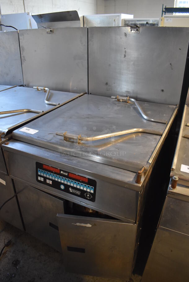 Pitco Frialator DD24RUFM Stainless Steel Commercial Natural Gas Powered Donut Fryer w/ Grease Trap. 72,000 BTU. 29x43x56 - Image 2 of 6