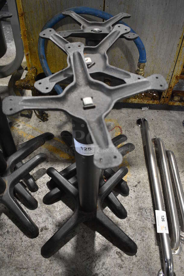 3 Black Metal Table Bases. 21x21x28. 3 Times Your Bid! - Image 1 of 4