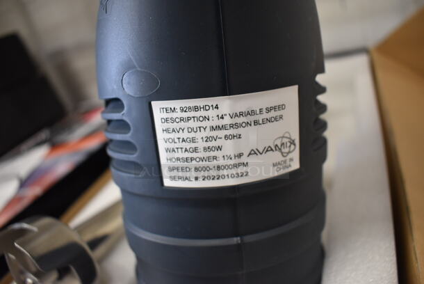 BRAND NEW SCRATCH AND DENT! AvaMix 928IBHD14 Stainless Steel Commercial 14" Shaft Immersion Blender. 120 Volts, 1 Phase. Tested and Working! - Image 5 of 9