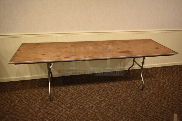 6 Wood Pattern Rectangular Folding Tables. 6 Times Your Bid! BUYER MUST REMOVE. (ballroom #2) - Image 6 of 7