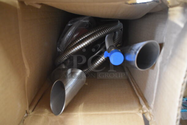 BRAND NEW IN BOX! Metal Pieces and Metal Hose - Image 1 of 3