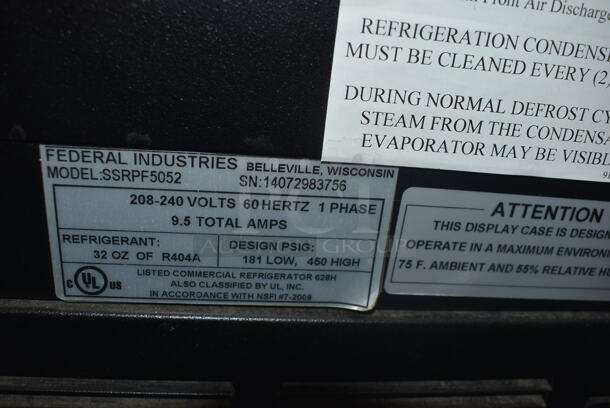 Federal SSRPF5052 Commercial Black Open Air Merchandiser Cooler With Steel Shelves. 208-240V, 1 Phase.  - Image 5 of 5