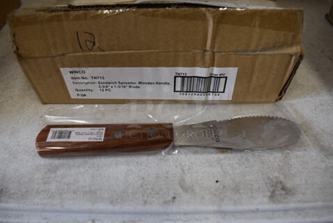 12 BRAND NEW IN BOX! Winco Stainless Steel Spreaders. 7.5". 12 Times Your Bid!