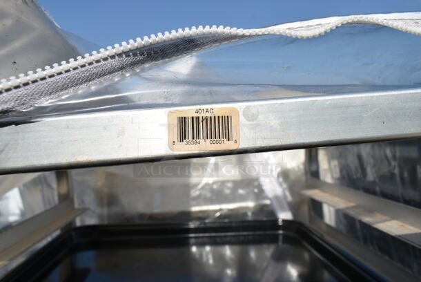 Metal Commercial Pan Transport Rack on Commercial Casters w/ Black Pans and Clear Cover.  - Image 6 of 6
