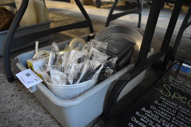 ALL ONE MONEY! Lot of Various Items Including Gloves, Tape Dispensers in Gray Poly Bus Bin! - Image 4 of 4