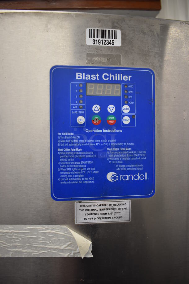 2015 Randell BC-18 Stainless Steel Commercial Floor Style Blast Chiller. 115/230 Volts, 1 Phase. 40x36x71 - Image 4 of 7
