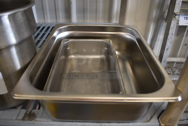 ALL ONE MONEY! Lot of 3 Metal Bins; Cylindrical, Half Size and Fourth Size! - Image 2 of 3