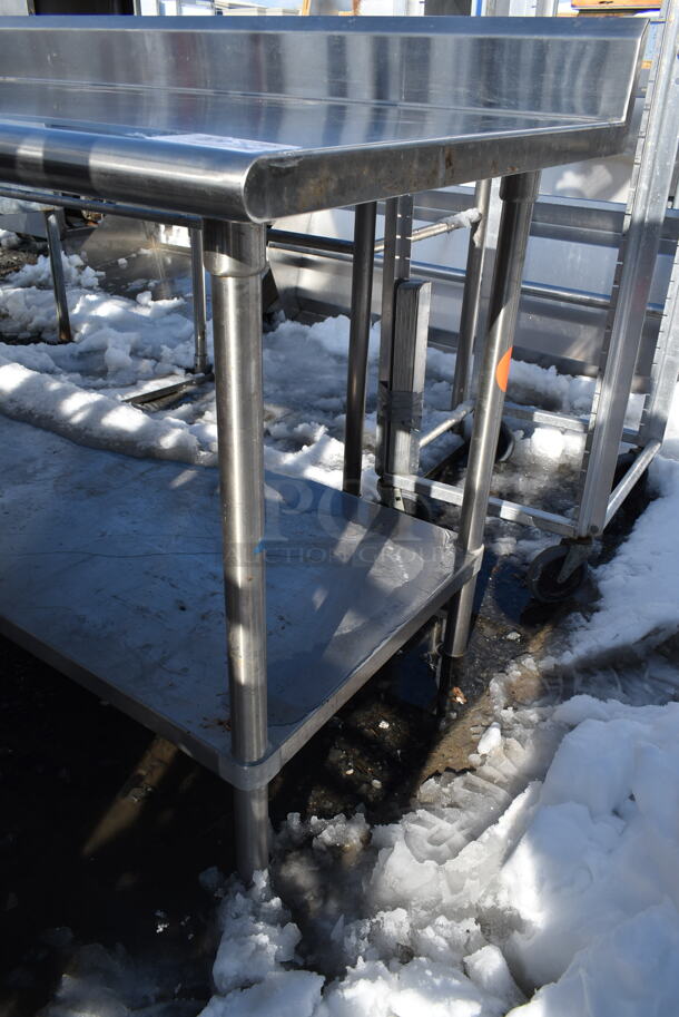 Stainless Steel Commercial Table w/ Back Splash and Under Shelf. - Image 4 of 4