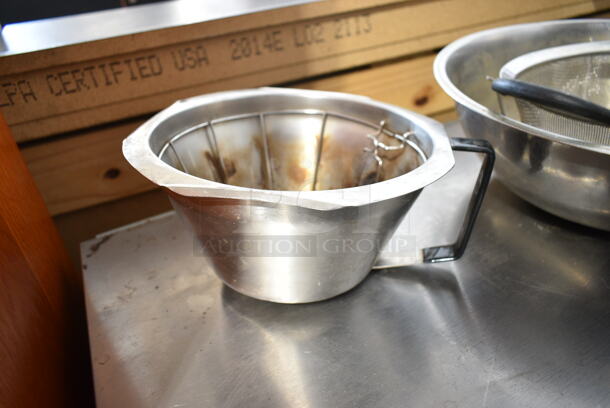 5 Various Metal Items Including Air Pot, Iced Tea Holder Dispenser, Bowl, Brew Basket and Strainer. 5 Times Your Bid!  - Image 7 of 7