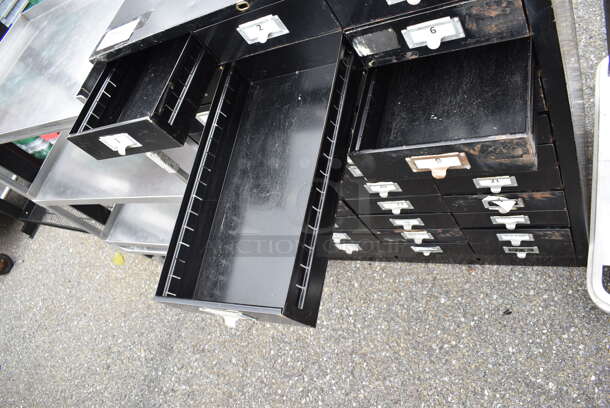 Black Metal 33 Drawer Filing Cabinet. 31x18x38 - Image 3 of 4