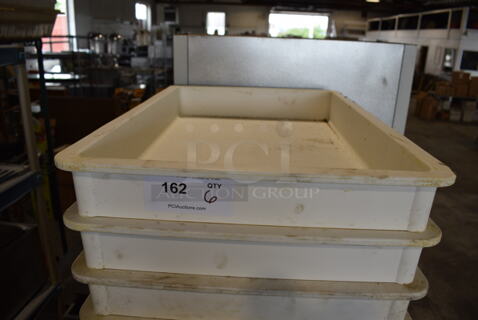 6 White Poly Dough Bins. 18x26x3. 6 Times Your Bid!
