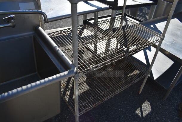 Tan 4 Tier Wire Shelving Unit. BUYER MUST DISMANTLE. PCI CANNOT DISMANTLE FOR SHIPPING. PLEASE CONSIDER FREIGHT CHARGES. 3x621x75 - Image 3 of 3