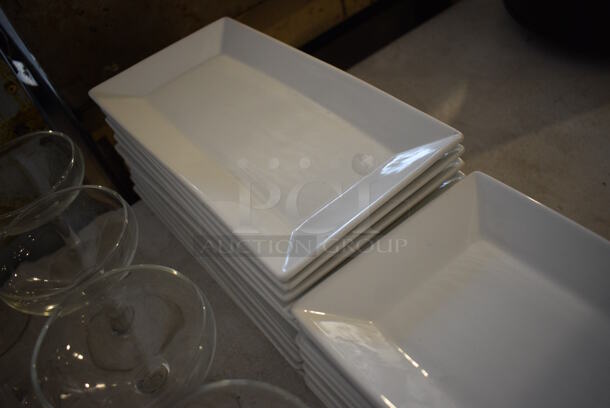 22 White Ceramic Rectangular Plates. 5.5x10x1. 22 Times Your Bid! - Image 2 of 4