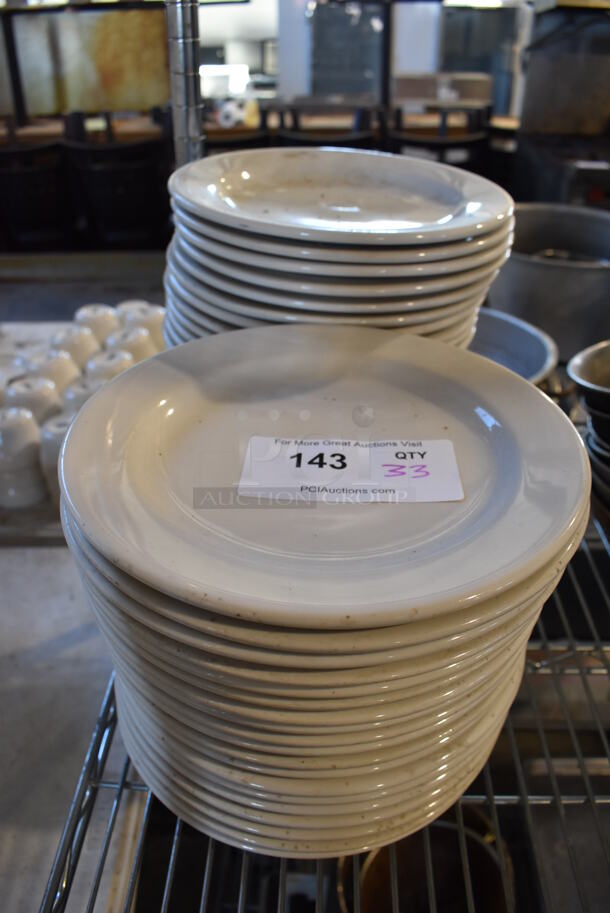33 White Ceramic Plates. 9.5x9.5x1. 33 Times Your Bid!
