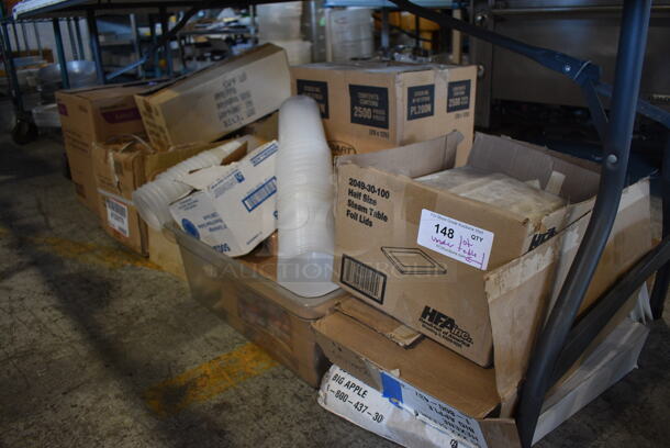 ALL ONE MONEY! Lot of Various Items Including Paper Products, Lids, Cups and Toilet Paper - Image 1 of 6