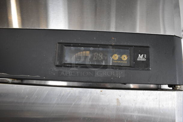 Turbo Air Model M3R47-2 Stainless Steel Commercial 2 Door Reach In Cooler w/ Poly Coated Racks on Commercial Casters. 115 Volts, 1 Phase. 52x32x82. Tested and Working! - Image 4 of 7