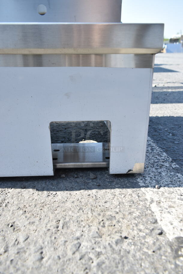 BRAND NEW SCRATCH AND DENT! Regency 600HS17KSPT Stainless Steel Single Bay Wall Mount Hands Free Sink w/ Back Splash.  - Image 5 of 6