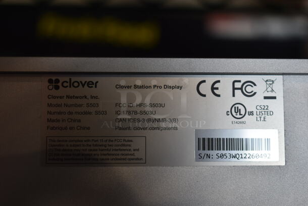 ALL ONE MONEY! Lot of Clover POS System w/ S503 Pro Display Monitor, C503 Pro Terminal, P500 Receipt Printer and Cash Drawer. - Image 7 of 12