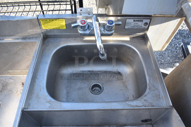 Stainless Steel Wash Station w/ Drain Board, Ice Bin, Sink, Faucet, Handles and Speedwell. 66x23x33. Bay 14.5x10x6 - Image 7 of 8
