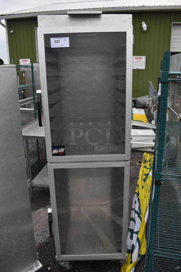 Nu Vu Metal Commercial Enclosed Transport Pan Rack on Commercial Casters. 22x29x72