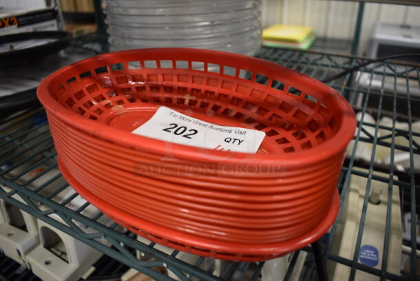 14 Red Poly Food Baskets. 9.5x6x2. 14 TR1278TRM - Image 2 of 3