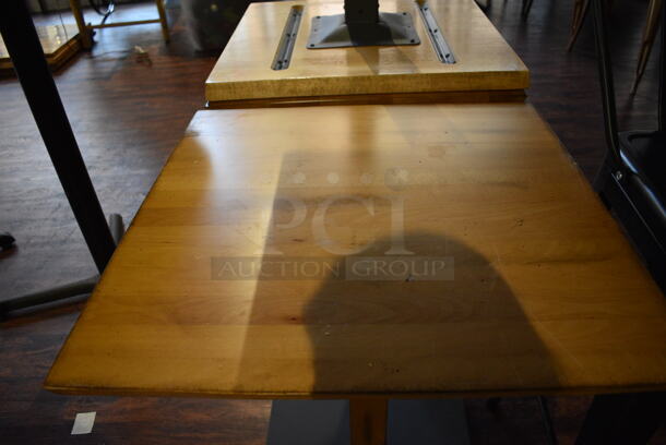 4 Wooden Tables on Metal Table Base. 24x24x29. 4 Times Your Bid! (lounge) - Image 3 of 5