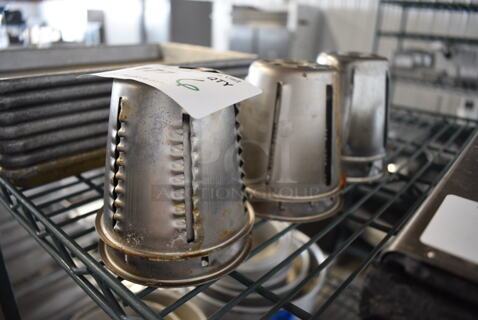 6 Grinder Blade Inserts; 5 Slicing and 1 Grating. 4x4x4. 6 Times Your Bid!