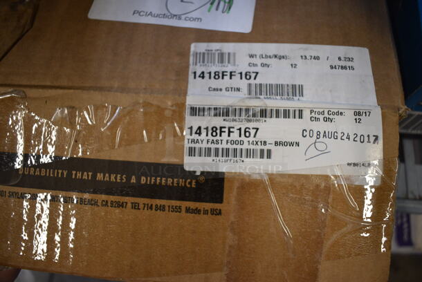 12 BRAND NEW IN BOX! Cambro Brown Poly Trays. 14x18x1. 12 Times Your Bid! - Image 3 of 3
