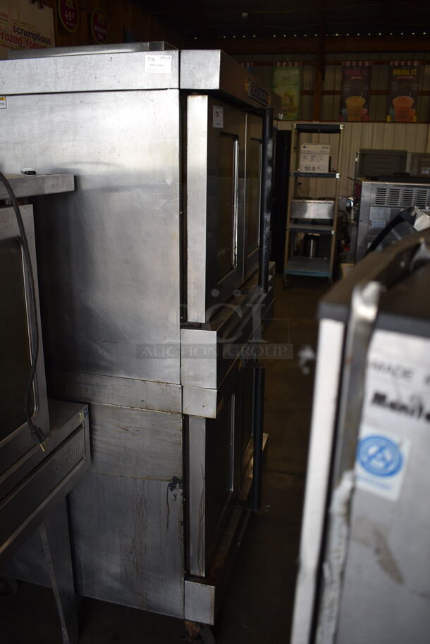 2 Baker's Pride Commercial Stainless Steel Natural Gas Powered Double Stack Convection Oven With Steel Racks On Commercial Casters. 2 Times Your Bid!  - Image 2 of 6