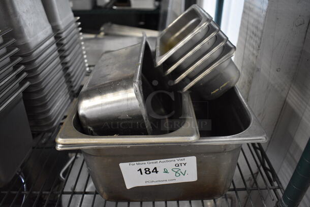 ALL ONE MONEY! Lot of 8 Various Stainless Steel Drop In Bins. Includes 1/9x2.5 - Image 1 of 4