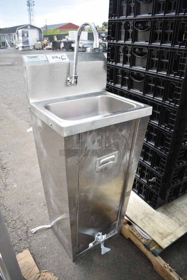 BRAND NEW SCRATCH AND DENT! Regency 600HS17FTPD Hands Free Hand Sink with Pedestal Base - Image 3 of 8