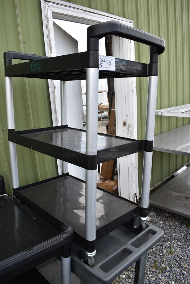 5 Various Poly Carts; Four Black 3 Tier and 1 Gray 2 Tier. 32x16x40, 34.5x17.5x31.5. 5 Times Your Bid! - Image 5 of 6