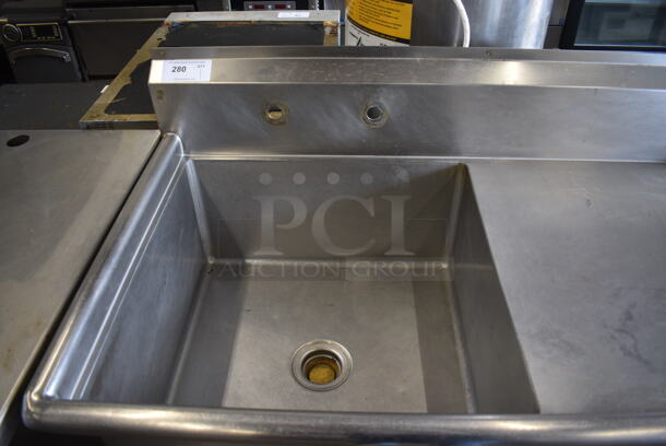 Stainless Steel Commercial Single Bay Sink w/ Right Side Drainboard. 50x29x45. Bay 24x24x12. Drainboard 22x25x1 - Image 3 of 5