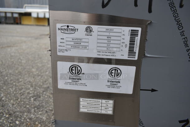 	BRAND NEW SCRATCH AND DENT! 2023 Main Street Equipment 541HTDT401 Stainless Steel Straight Pass Through Single Rack High-Temperature Dishwasher with Booster Heater and Regency Left Side Clean Side Dishwasher Table. 208-240 Volts, 1 Phase. - Image 3 of 6
