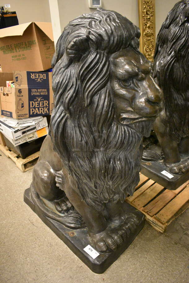 Bronze Lion Statue Signed by A. Barye 1832. 