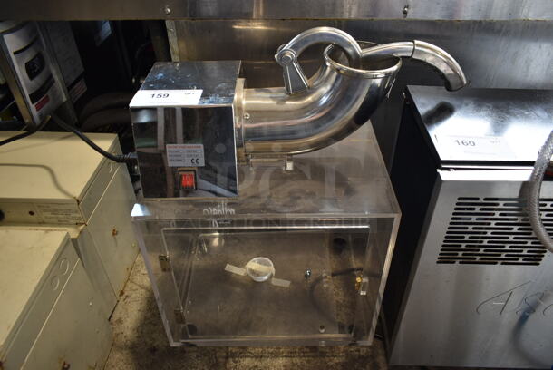 ZY-SB130 Metal Commercial Countertop Sno Cone Machine on Clear Poly Merchandising Case. 110 Volts, 1 Phase. Tested and Working! - Image 1 of 8