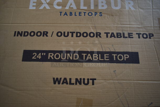 2 BRAND NEW IN BOX! Excalibur 24" Walnut Round Tabletops. 2 Times Your Bid! - Image 9 of 9