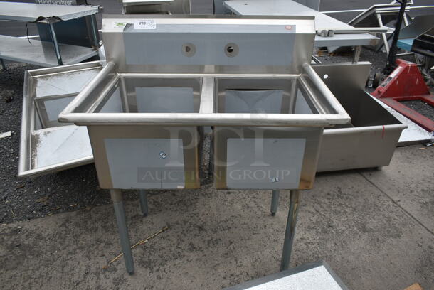 BRAND NEW SCRATCH AND DENT! Regency 600S12323224 Stainless Steel Commercial Two Bay Sink.