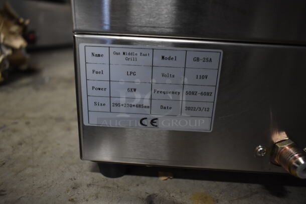 BRAND NEW SCRATCH AND DENT! 2022 GB-25A Stainless Steel Commercial Countertop Propane Gas Powered Gyro Shawarma Machine.  - Image 7 of 11