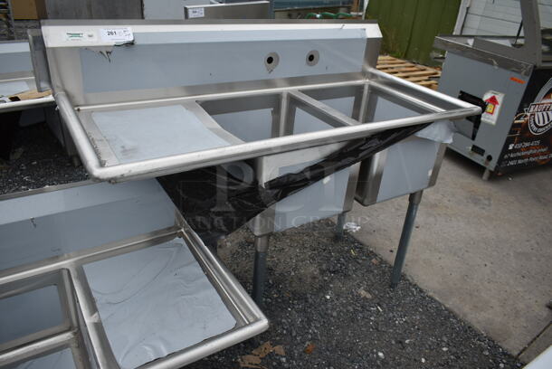 BRAND NEW SCRATCH AND DENT! Regency 600S2162018L Stainless Steel Commercial 2 Bay Sink w/ Left Side Drain Board. - Image 1 of 6