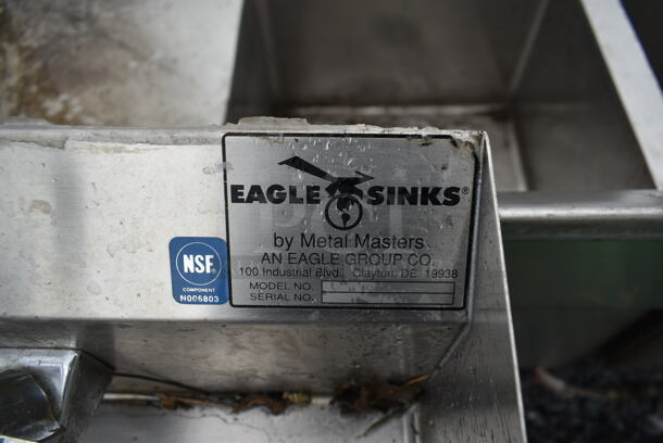 Eagle Stainless Steel Commercial Single Bay Wall Mount Sink w/ Faucet and Handles. - Image 5 of 6