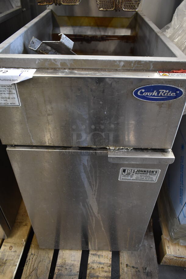 Cook Rite ATFS-40 Stainless Steel Commercial Floor Style Natural Gas Powered Deep Fat Fryer w/ 2 Metal Fry Baskets. 102,000 BTU. - Image 6 of 8