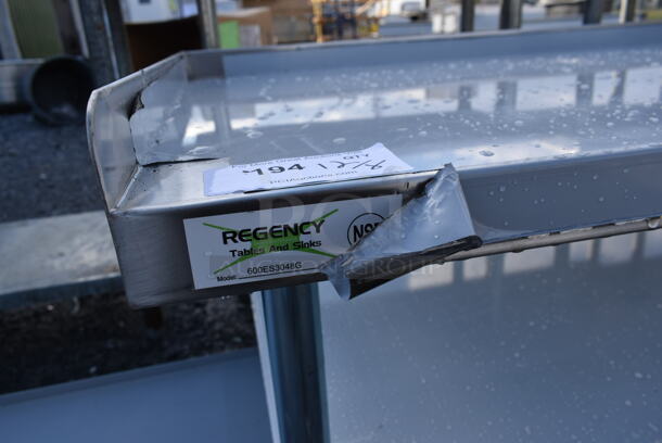BRAND NEW SCRATCH AND DENT! Regency 600ES3048G Stainless Steel Commercial Equipment Stand w/ Under Shelf.  - Image 5 of 5