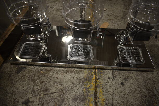 BRAND NEW SCRATCH AND DENT! Stainless Steel Countertop 3 Hopper Dry Dispensers on Frame. - Image 3 of 5