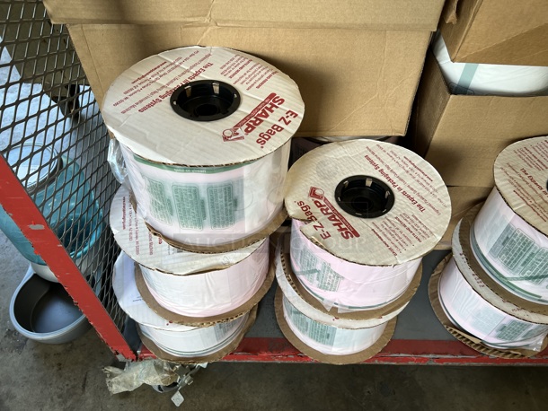 ALL ONE MONEY! Metal Commercial Cart on Commercial Casters w/ 54 Sharp E-Z Bag Rolls. 70x30x57 - Image 3 of 5