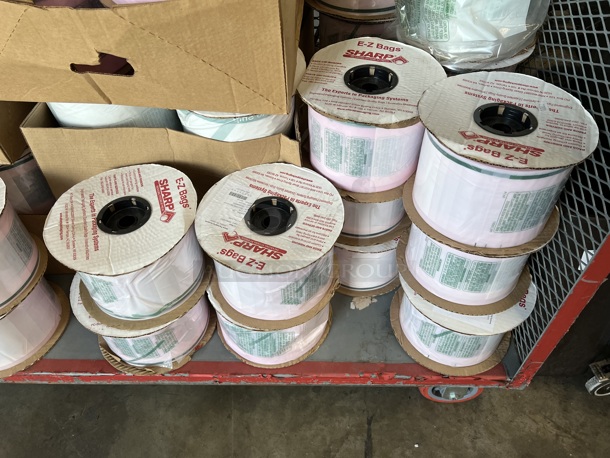 ALL ONE MONEY! Metal Commercial Cart on Commercial Casters w/ 54 Sharp E-Z Bag Rolls. 70x30x57 - Image 4 of 5